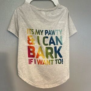 XXL dog shirt from pet supplies plus “it’s my pawty & I can bark if I want to!”